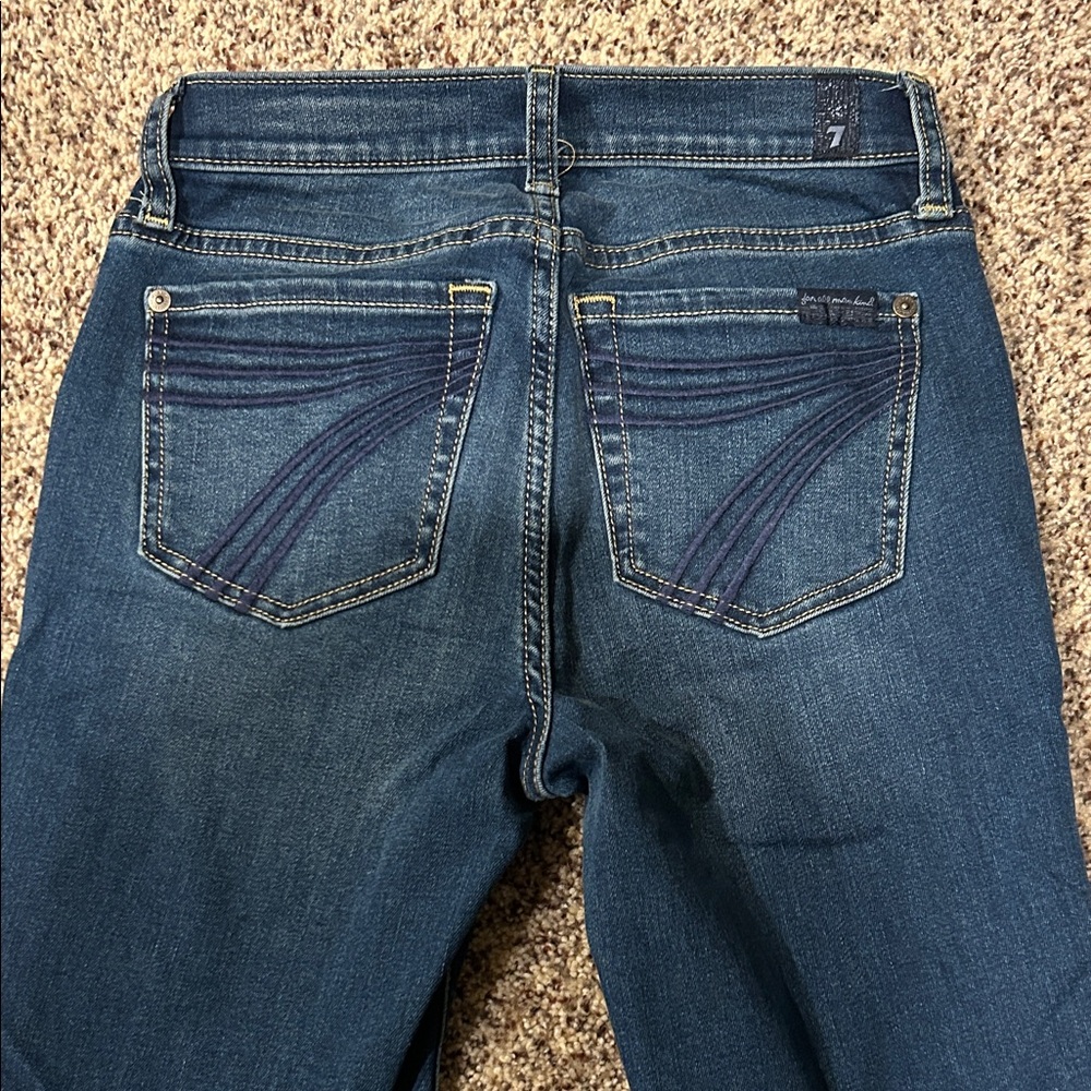 7 For All Mankind Women's Dark Blue Boot Cut Jeans